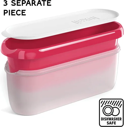 Miniatura 5 de Recipientes de helado para helado casero, contenedor reutilizable para congelador, con tapas, paquete de 2, sin BPA, apto para lavavajillas, doble