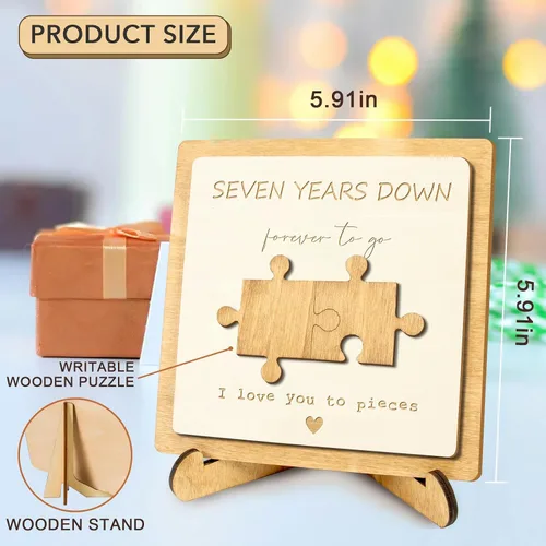 Miniatura 5 de MAMAGIFTREE Regalo único de 7 años de aniversario para ella, él, novio, novia, marido, esposa – Letrero romántico de 7 aniversario para parejas de 7