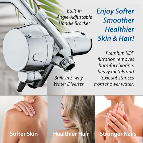Miniatura 5 de Piel y cabello: el filtro de ducha más avanzado del mundo para combos con modos de filtración de encendido/apagado, recarga instantánea de cartucho