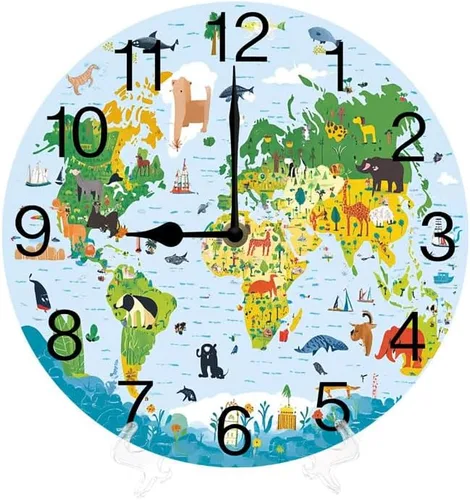 Miniatura 9 de Coffee Time - Reloj de pared, reloj analógico de cuarzo silencioso sin tictac, reloj náutico retro de madera con números arábigos, relojes de pared