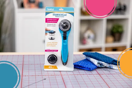 Miniatura 6 de TrueCut - Cortador giratorio recto – Cortador de ruedas ergonómico de 1.772 in para tela y manualidades – zurdo o diestro – Regla de guía y guía