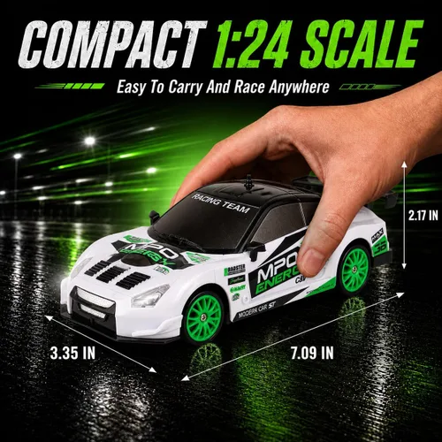 Miniatura 6 de Liberty Imports RC Drift Car 1/24 2.4GHz 4WD Control remoto Sport Racing Vehículo en carretera con luz LED, baterías y neumáticos de deriva