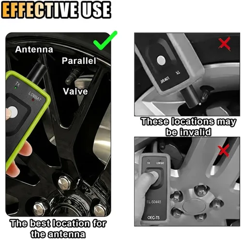 Miniatura 7 de TPMS Herramienta de reinicio, OEC-T5 EL-50448 Sistema de monitor de presión de neumáticos, herramienta de activación de entrenamiento