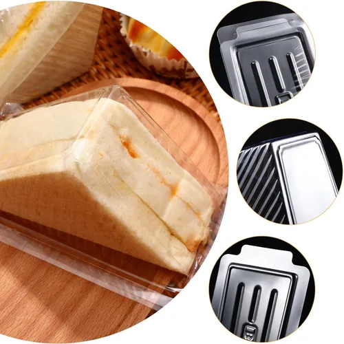 Miniatura 5 de DOITOOL Sandwich Case 50PCS Caja de embalaje de sándwich de plástico, recipientes de magdalena triángulo transparente para panadería, restaurante
