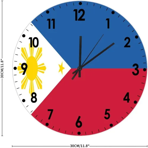 Miniatura 522 de Cheyan Reloj de pared con bandera de Canadá de 12 pulgadas, silencioso, sin tictac, de PVC, funciona con pilas, reloj redondo decorativo, regalo