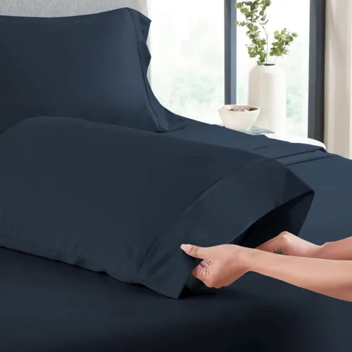 Miniatura 28 de Juego de sábanas de tamaño King, 4 piezas, sábanas negras King, sábanas de lino ultra suaves y transpirables para cama tamaño King, sábanas de cama