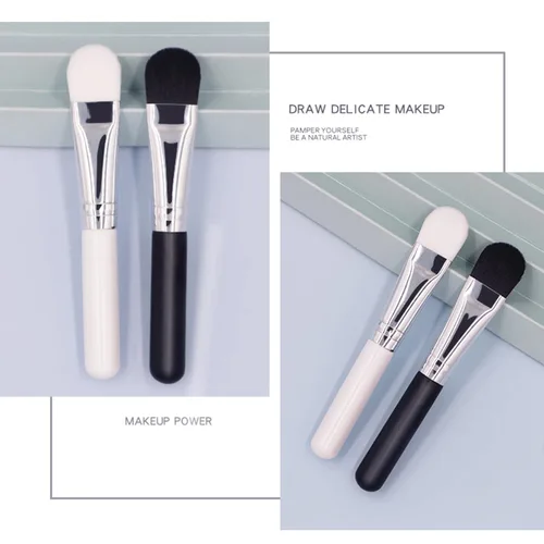 Miniatura 3 de Cepillo de aplicación de máscara facial, cerdas negras suaves y flexibles, cepillo de fibra hecha a mano, herramienta cosmética para loción