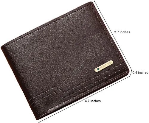 Miniatura 8 de Cartera delgada para hombre con monedero, cartera minimalista con cremallera, carteras plegables para hombre con tarjetero de crédito, cartera