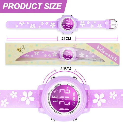 Miniatura 40 de Relojes LED impermeables para niños con alarma, juguetes para niños, regalos para niñas de 3 a 10 años