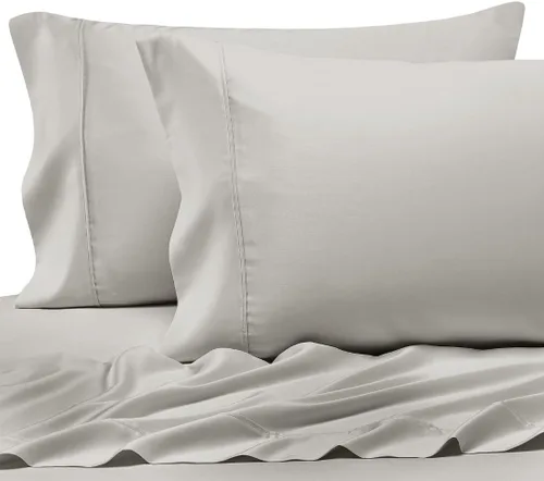 Miniatura 105 de Pizuna Juego de 2 fundas de almohada de 100 % algodón puro, tamaño estándar, color blanco, lujosas fundas de almohada de 400 hilos de satén