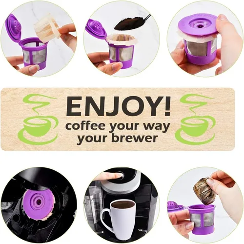 Miniatura 6 de CAPMESSO Filtros de papel desechables para café Reemplazo de filtros de café Kerig Filtros de café compatibles con cápsulas reutilizables de una