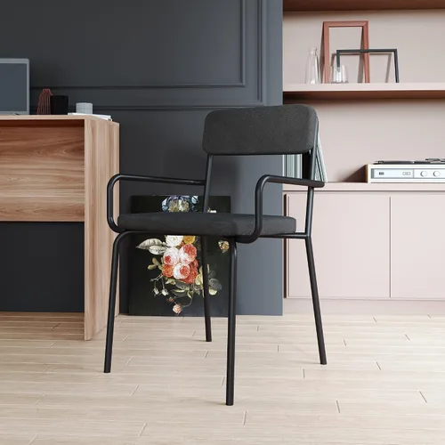Miniatura 2 de Manhattan Comfort Whythe - Silla de comedor moderna de piel sintética, diseño simple, color negro