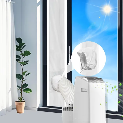 Miniatura 5 de Kit de sello de puerta corrediza de aire acondicionado portátil de 98 pulgadas para Midea/Whynter/Danby, etc. Kit de ventilación de puerta corredera