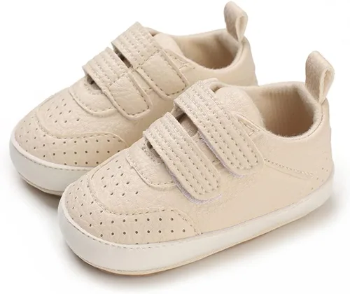 Miniatura 4 de COSANKIM Zapatos para bebés niños y niñas, zapatos de piel sintética con cordones para bebés, suela de goma antideslizante, mocasines para recién