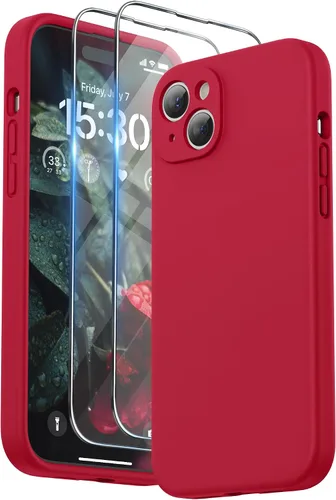 Miniatura 12 de SURPHY Funda diseñada para iPhone 15 Plus con protector de pantalla y cordón, correa de teléfono y funda de silicona líquida para teléfono