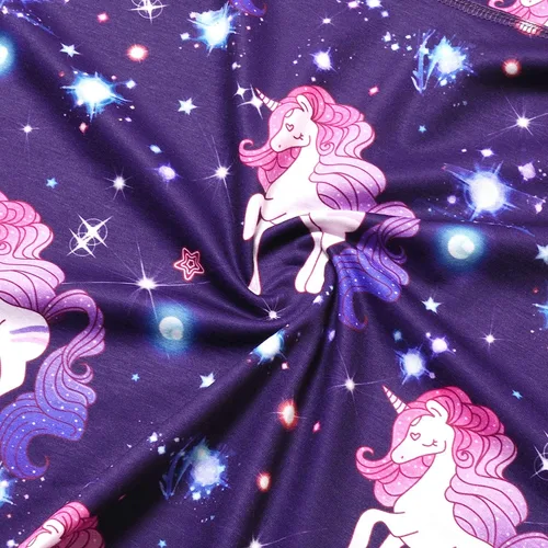 Miniatura 12 de Perfashion Vestidos a juego para niñas y muñecas sin mangas/manga larga, acampanados, faldas de fiesta de unicornio