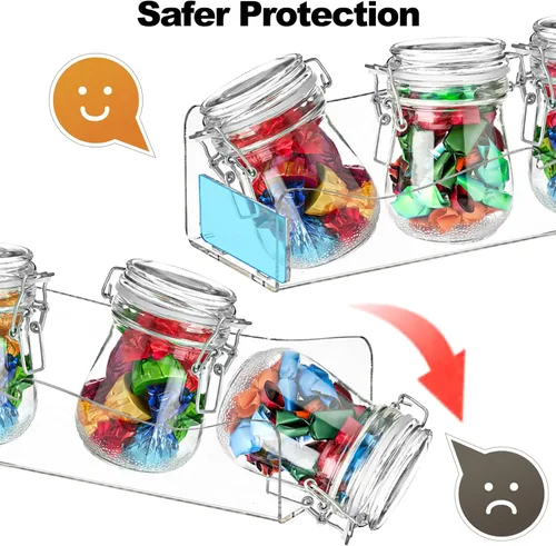 Miniatura 5 de Peohud Paquete de 4 estantes acrílicos para especias de montaje en pared, estantes flotantes de acrílico transparente de 15 pulgadas, organizador