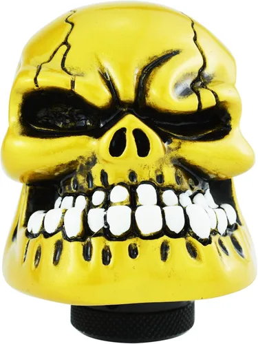 Miniatura 10 de Pomo de palanca de cambios de resina de calavera para automóvil, pomo de palanca de cambios de transmisión brillante para la mayoría de vehículos