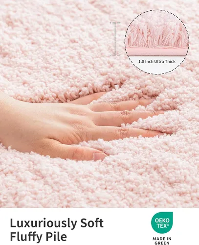 Miniatura 3 de ILANGO Alfombras de baño rosas de Navidad de 24" × 17", antideslizantes y súper absorbentes, extra gruesas, suaves, lavables para el suelo, alfombra