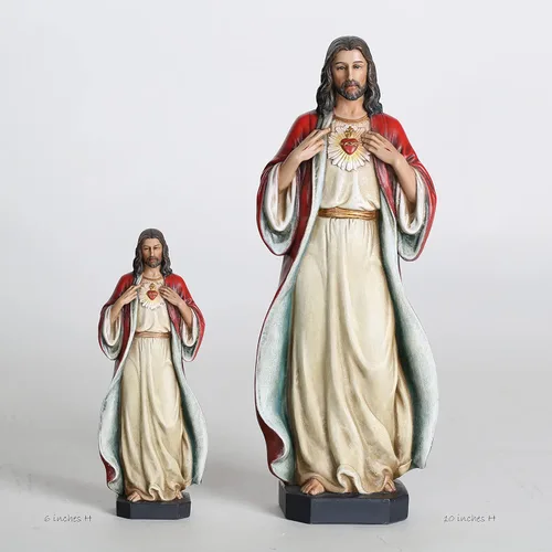 Miniatura 7 de Estatua católica del Sagrado Corazón de Jesús de BC, figura de 6" de Jesucristo, regalos religiosos inspiradores para decoración del hogar