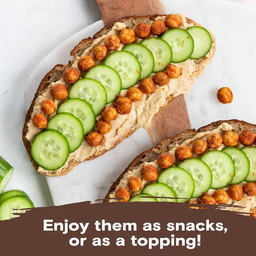 Miniatura 8 de Biena Bocadillos crujientes de garbanzos tostados, barbacoa, alto en proteínas, alto en fibra, sin gluten, a base de plantas, sin OMG, aperitivos