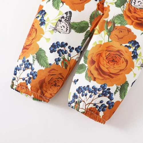 Miniatura 106 de SUNNY PIGGY Ropa para bebé recién nacida, con volantes, mameluco de algodón floral, conjunto de pantalones de algodón para niñas