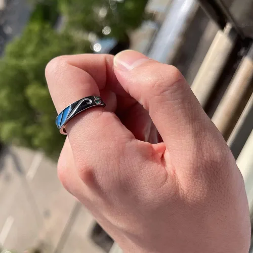 Miniatura 2 de ZHUOXING Anime Ring - Tanjirou Cosplay Anime Adjustable Open Rings manga Jewelry For Women Girl