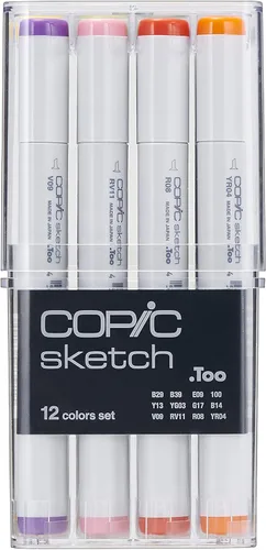Miniatura 2 de Copic Sketch, Marcadores a Base de Alcohol, Juego de 12 Piezas, Básico