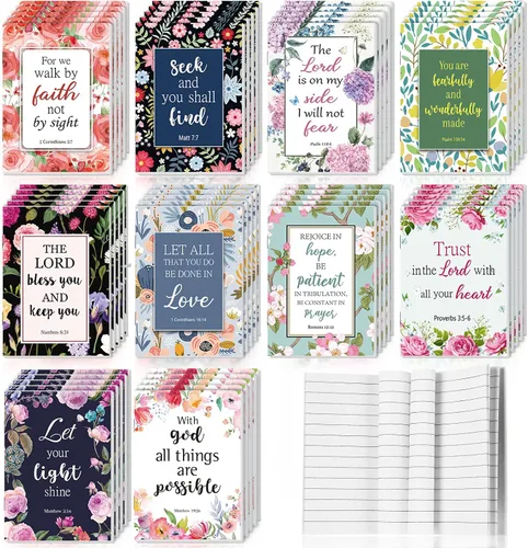 Miniatura 9 de Paquete de 50 cuadernos cristianos, diarios de oración, diario bíblico de bolsillo pequeño, diario de gratitud para mujeres y hombres, cuadernos