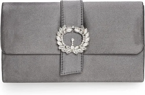 Miniatura 10 de CHARMING TAILOR Bolso de noche Diamantes adornado de satén para mujer, bolso de fiesta elegante con broche de cuentas Satin, for Woman, Classy