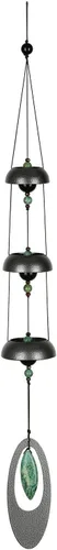 Woodstock Chimes Colección Signature, campanas de templo Woodstock de 25 pulgadas, campanas de viento de jade para decoración de exteriores, patio,
