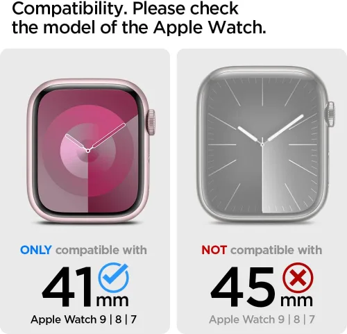 Miniatura 2 de Spigen Thin Fit Diseñado para Apple Watch Case Series 9/8/7 41mm Funda ligera de PC rígida - Negro