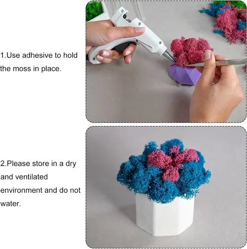 Miniatura 5 de MECCANIXITY Musgo artificial de musgo de 3.5 onzas, musgo artificial preservado natural para manualidades, manualidades, proyectos florales, Negro
