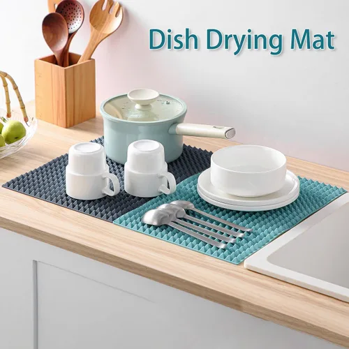Miniatura 2 de Colinda Alfombrilla de silicona para secar platos y tazas, salvamanteles extra grandes para platos calientes, ollas calientes y almohadillas de gran