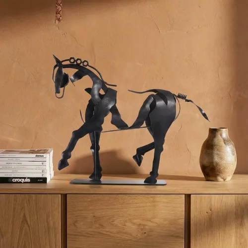 Miniatura 4 de SunBlogs Art Estatua de caballo hecha a mano, decoración rústica única para oficina y hogar, escultura de metal 100% pintada a mano, regalo perfecto