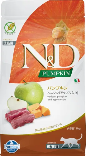 Farmina N&D, receta de calabaza y venado de calabaza, comida seca para gatos adultos, 3.3 libras