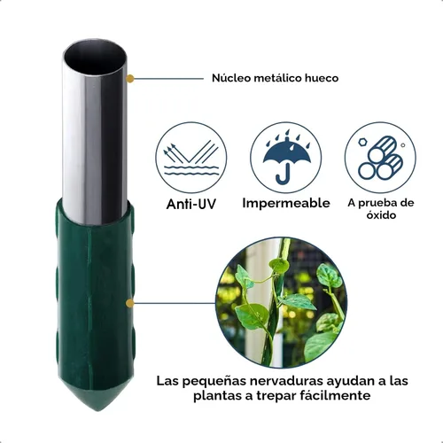 Miniatura 2 de NANOPRETTY Estacas de jardín de 8 pies para soporte de plantas al aire libre, varillas de metal de 0.78 pulgadas de diámetro, postes de metal