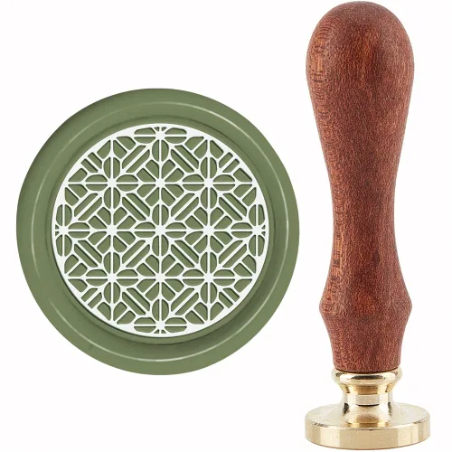 Miniatura 18 de CRASPIRE Sello de cera de fase lunar, sello de cera de lobo con nudo celta de 1.181 in, cabeza de latón extraíble retro vintage con mango de madera