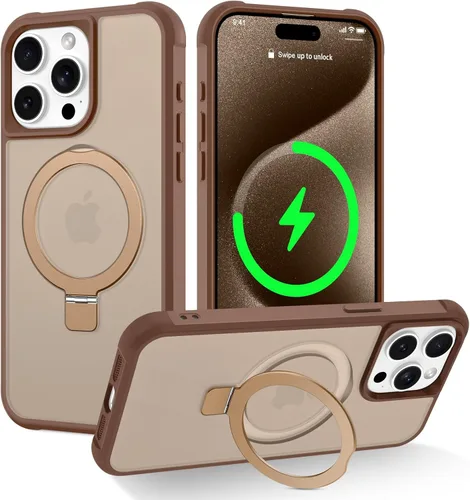 Miniatura 89 de CHAOFEnG Funda magnética compatible con iPhone 11 con soporte, prueba de caídas de grado militar, compatible con imán, anillo translúcido, parte