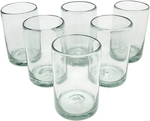 Miniatura 11 de Clear Blown - Juego de 6 vasos de 10 onzas, cristalería mexicana hecha a mano, vidrio reciclado, sin plomo ni toxinas (mezclador)