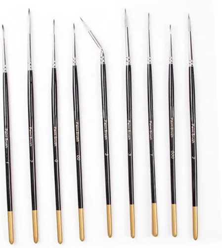 Miniatura 4 de NUOBESTY Juego de 9 pinceles de acuarela para pintura de detalles para arte en miniatura, bolígrafos de dibujo de acuarela profesionales