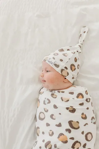 Miniatura 5 de Copper Pearl Gorro de bebé con nudo superior elástico suave Millie