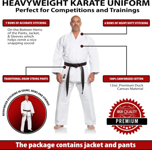 Miniatura 3 de Ronin Karate Gi - Heavyweight Karate Uniform - Professional Kimono - Advanced 100% Cotton 12oz Martial Arts Kit