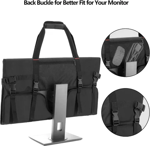 Miniatura 3 de Trunab Funda de transporte de viaje para pantallas LCD y monitores de 27", con forro acolchado de terciopelo, bolsa protectora para monitor Negro