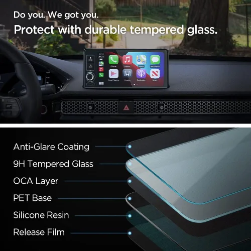 Miniatura 3 de Spigen Protector de pantalla de vidrio templado [GlasTR Slim] diseñado para Honda Civic (2026-2022), Honda CR-V (2026-2023), Honda HR-V (2026-2022)