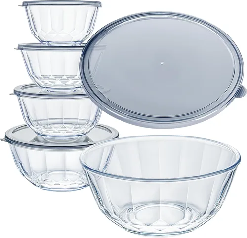 Miniatura 9 de Luvan Juego de 4 cuencos de vidrio transparente de borosilicato con tapas