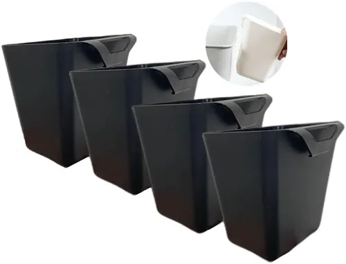 Miniatura 4 de Rikyo Paquete de 4 portavasos colgantes, cesta de almacenamiento de carrito, accesorios para carrito rodante, 4.75 x 4 pulgadas, contenedores