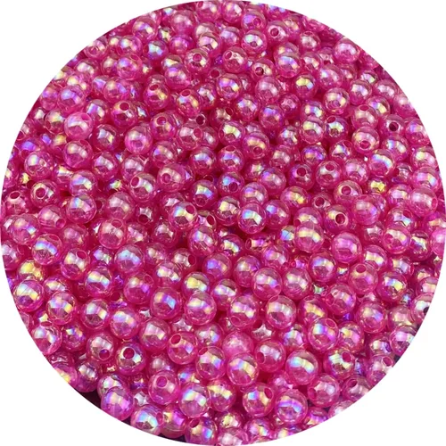 Miniatura 20 de 1000 piezas de cuentas redondas de acrílico de 6 mm, colores AB, cuentas espaciadoras redondas para aretes, pulseras, collares, llaveros, joyería