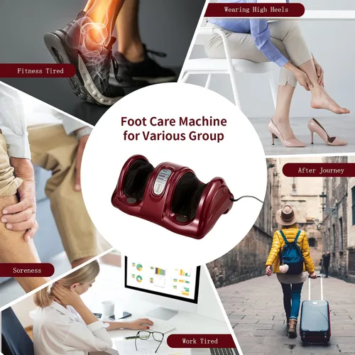 Miniatura 8 de Giantex Shiatsu - Aparato masajeador de pies, masaje profundo de amasado y rodado para pies, pantorrillas y tobillos, masajeador eléctrico