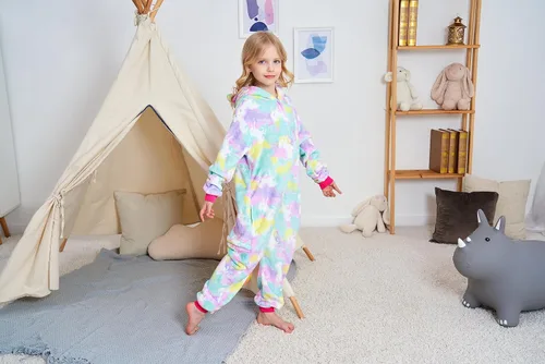 Miniatura 59 de Pijama de unicornio unisex para niños, enteritos para disfraz, Halloween